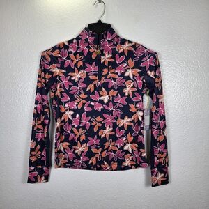 Stella‎ Parker Women's Quarter Zip Athletic Long Sleeve Shirt Fullbloom SzXS